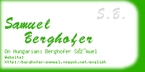 samuel berghofer business card